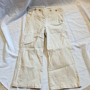 Pilcro Off-White Wide-Leg Trousers